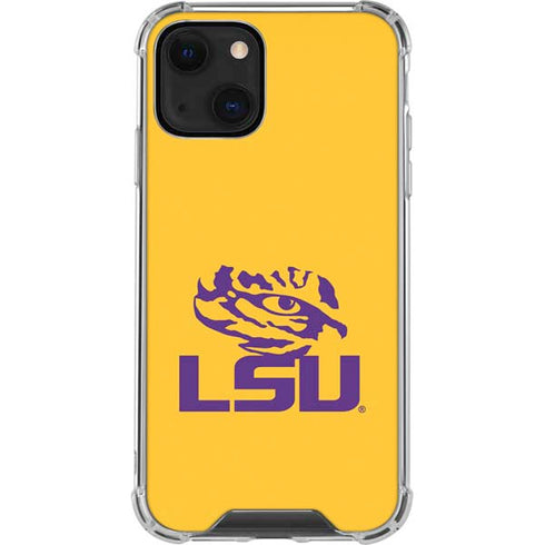 Louisiana State University - LSU Tiger Eye Logo Yellow iPhone 14 Clear Case